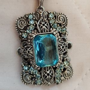 Vintage 1950 Judy Lee Silver Necklace And  Earring Set - Vintage & collectibles